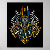 Egyptische god Anubis Ancient Wolf Pharaoh Poster (Voorkant)
