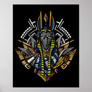 Egyptische god Anubis Ancient Wolf Pharaoh Poster