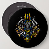 Egyptische god Anubis Ancient Wolf Pharaoh Ronde Button 6,0 Cm (Voorkant /achterkant)