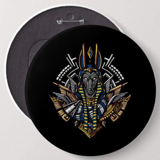 Egyptische god Anubis Ancient Wolf Pharaoh Ronde Button 6,0 Cm (Voorkant /achterkant)