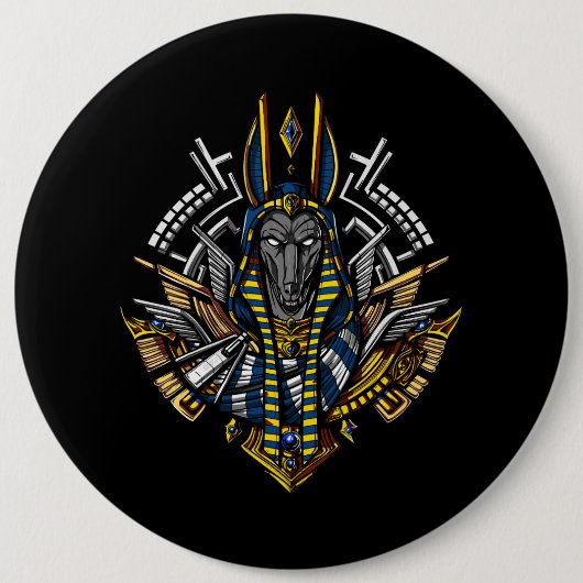 Egyptische god Anubis Ancient Wolf Pharaoh Ronde Button 6,0 Cm (Voorkant)