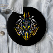 Egyptische god Anubis Ancient Wolf Pharaoh Ronde Button 6,0 Cm (In situ)