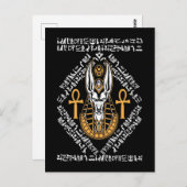Egyptische god Anubis Ankh Egypt Hieroglyphs Briefkaart (Voorkant / Achterkant)