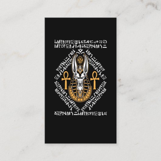 Egyptische god Anubis Ankh Egypt Hieroglyphs Visitekaartje (Voorkant)