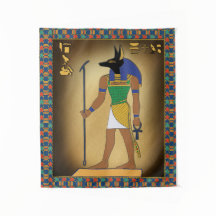 Egyptische god Anubis hangt muur