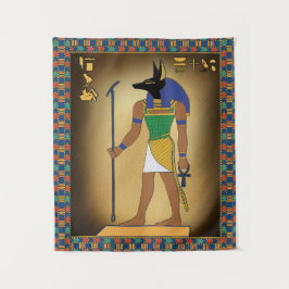 Egyptische god Anubis hangt muur Wandkleed