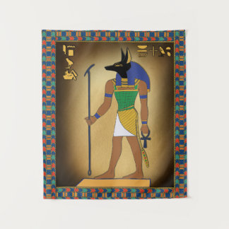 Egyptische god Anubis hangt muur Wandkleed