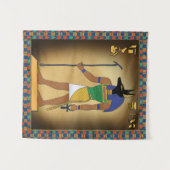 Egyptische god Anubis hangt muur Wandkleed (Voorkant (horizontaal))