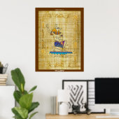 Egyptische God "ANUBIS on Papyrus" Art Poster (Thuiskantoor)