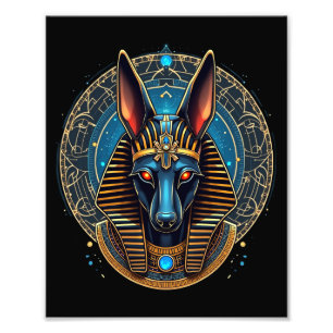 Egyptische god Anubis Oude Egyptische mythologie Foto Afdruk