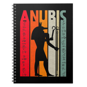 Egyptische god Anubis Retro Egypt Hieroglyphs Notitieboek