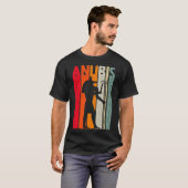 Egyptische god Anubis Retro Egypt Hieroglyphs T-shirt (Voorkant volledig)