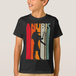 Egyptische god Anubis Retro Egypt Hieroglyphs T-shirt