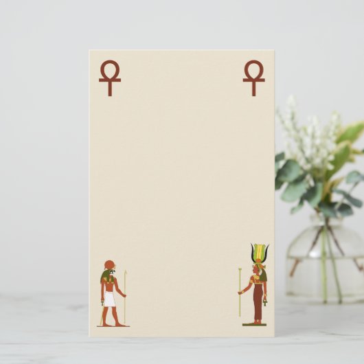 Egyptische God en godin Briefpapier (Staand voorkant)