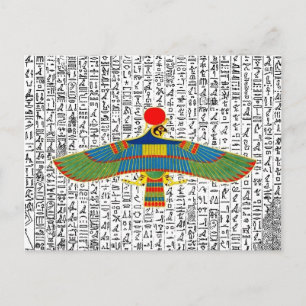 Egyptische god Horus Hawk Briefkaart