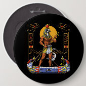 Egyptische God Ra Ronde Button 6,0 Cm (Voorkant /achterkant)