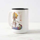 Egyptische God Ra Tweekleurige Koffiemok (Voorkant links)
