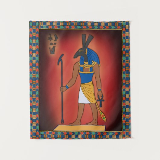 Egyptische god Seth Wall opgehangen Wandkleed (Voorkant)