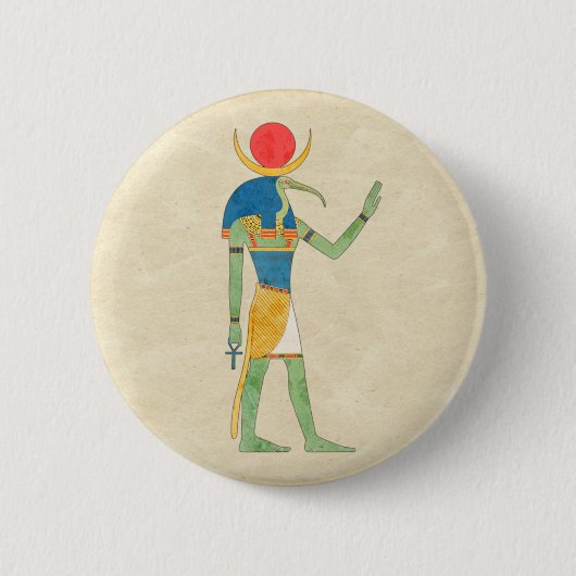 Egyptische God Thoth  Illustratie Ronde Button 5,7 Cm (Voorkant)