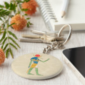 Egyptische God Thoth  Illustratie Sleutelhanger (Zijkant)