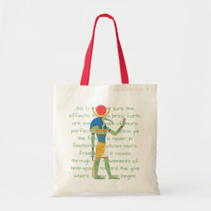Egyptische God Thoth  Illustratie w Quote Tote Bag