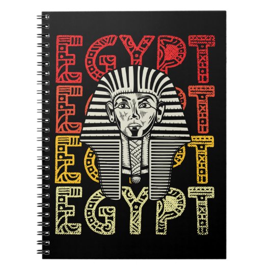 Egyptische god Tutankhamun Retro Egypt Farao Notitieboek (Voorkant)
