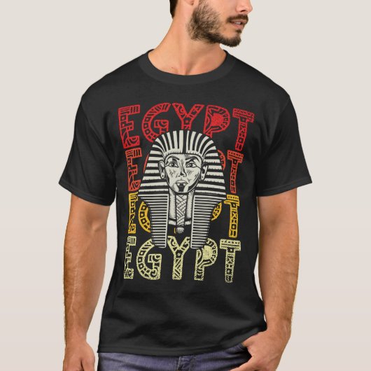 Egyptische god Tutankhamun Retro Egypt Farao T-shirt (Voorkant)