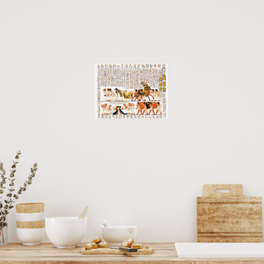 Egyptische goden en afbeeldingen met hiërogliefen poster (Keuken)