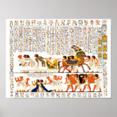 Egyptische goden en afbeeldingen met hiërogliefen poster (Voorkant)