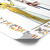 Egyptische goden en afbeeldingen met hiërogliefen poster (Hoek)