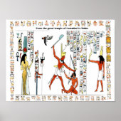 Egyptische goden en afbeeldingen met hiërogliefen poster (Voorkant)