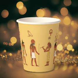 Egyptische goden en goden papieren bekers