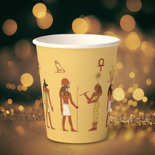 Egyptische goden en goden papieren bekers