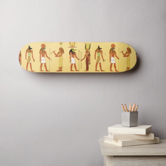 Egyptische goden en goden persoonlijk skateboard (Muurkunst (Horizontaal))