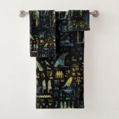 Egyptische goden en hiërogliefen - Abalone en Gold Bad Handdoek (Insitu)