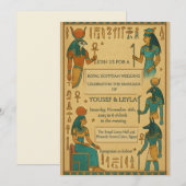 Egyptische goden hiërogliefen gouden bruiloft kaart (Voorkant / Achterkant)