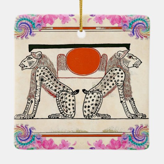 Egyptische goden keramisch ornament (Achterkant)