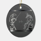 Egyptische goden op grijs keramisch ornament (Links)