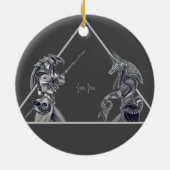 Egyptische goden op grijs keramisch ornament (Achterkant)