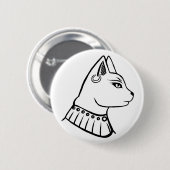 Egyptische godin - Bastet zwarte en witte badge Ronde Button 5,7 Cm (Voorkant /achterkant)