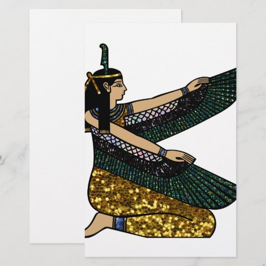 egyptische godin briefpapier (Voorkant / Achterkant)