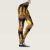 Egyptische Godin, Goud op Zwarte Tempel Leggings (Rechts)
