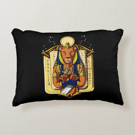 Egyptische godin Lioness Sekhmet God Bastet Accent Kussen (Voorkant)