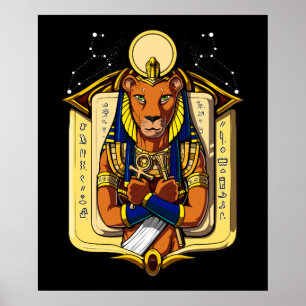 Egyptische godin Lioness Sekhmet God Bastet Poster