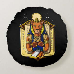 Egyptische godin Lioness Sekhmet God Bastet Rond Kussen