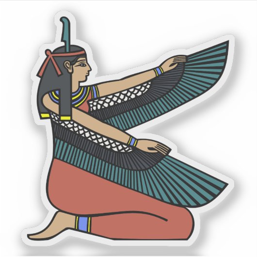Egyptische godin Maat met vleugels Sticker (Voorkant)