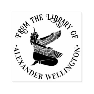 Egyptische Godin Maat Silhouet Bibliotheek Boeknaa Zelfinktende Stempel