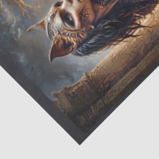 Egyptische godin Sekhmet de bloeddorstige Tissuepapier (Detail)