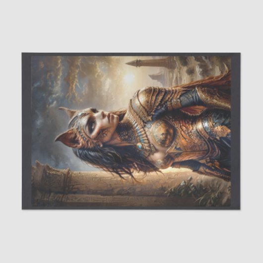 Egyptische godin Sekhmet de bloeddorstige Tissuepapier (Voorkant)