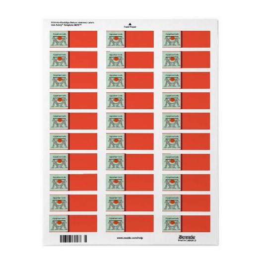 Egyptische Gods Return Address Label (Full Sheet)